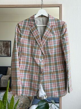 Vintage Dead Stock Plaid Two-Button Blazer